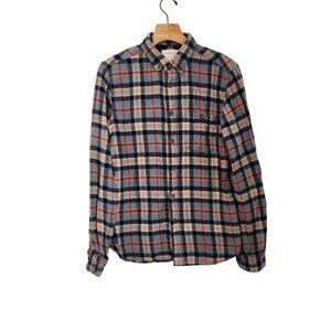 Denim and Flower Flannel Shirt Ricky‎ Singh Blue Plaid Soft Mens Size Small